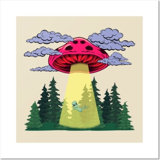 Mushroom UFO Posters and Art